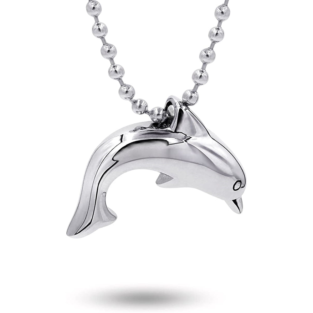 Collar de urna de delfín de acero inoxidable para cenizas