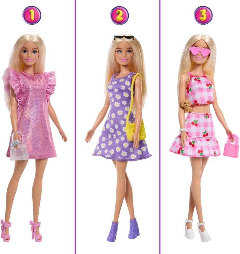 Juego de Barbie Dream Dressing Room con 29 piezas, portátil