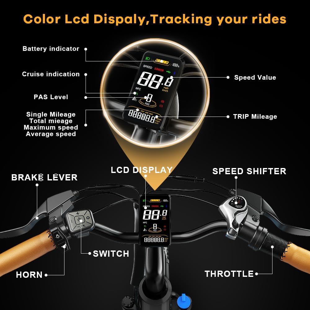 Bicicleta Eléctrica 1000W, Batería Removible, 26 Montaña