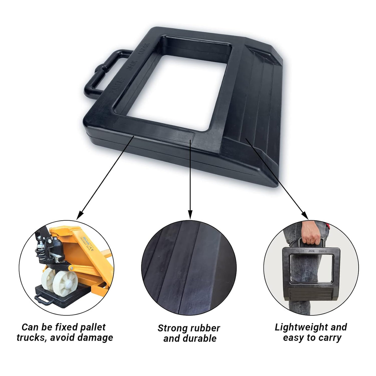 Cuña de goma para carretilla elevadora, 2 piezas, 14.2x11.2x2