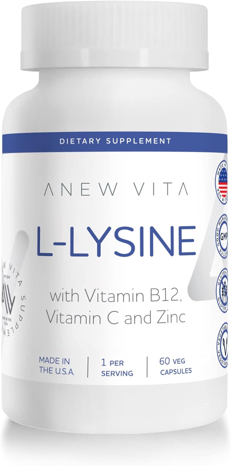 Suplemento de L-lisina con vitamina B12 + C + zinc 60 und