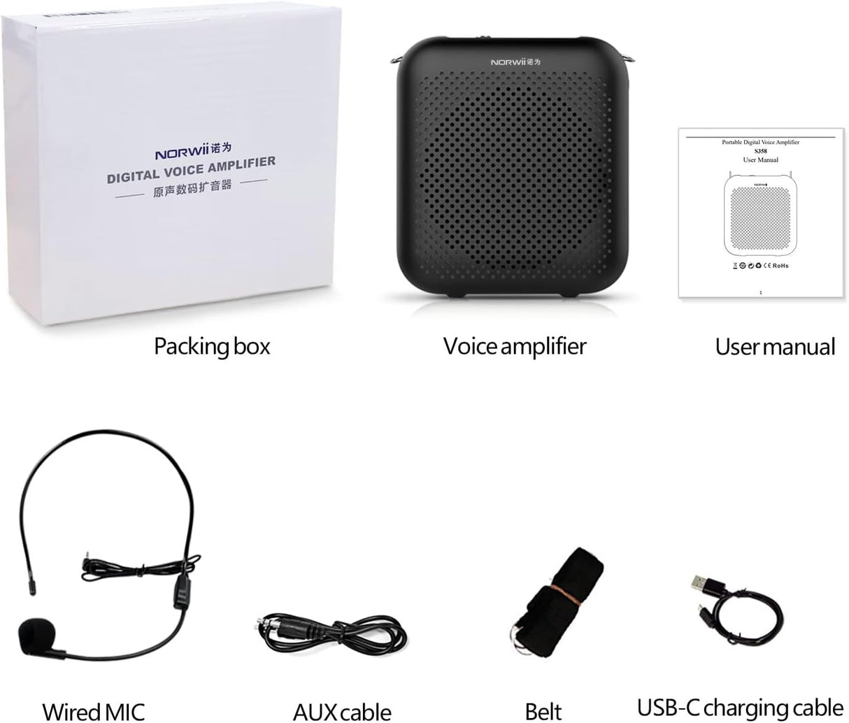 Amplificador de Voz Portátil Mini Recargable con Micrófono