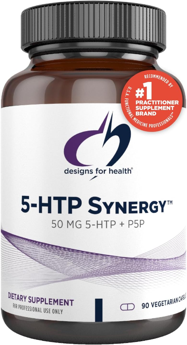 Suplemento 5-HTP 50mg con B6 - Designs for Health, 90 Cápsulas