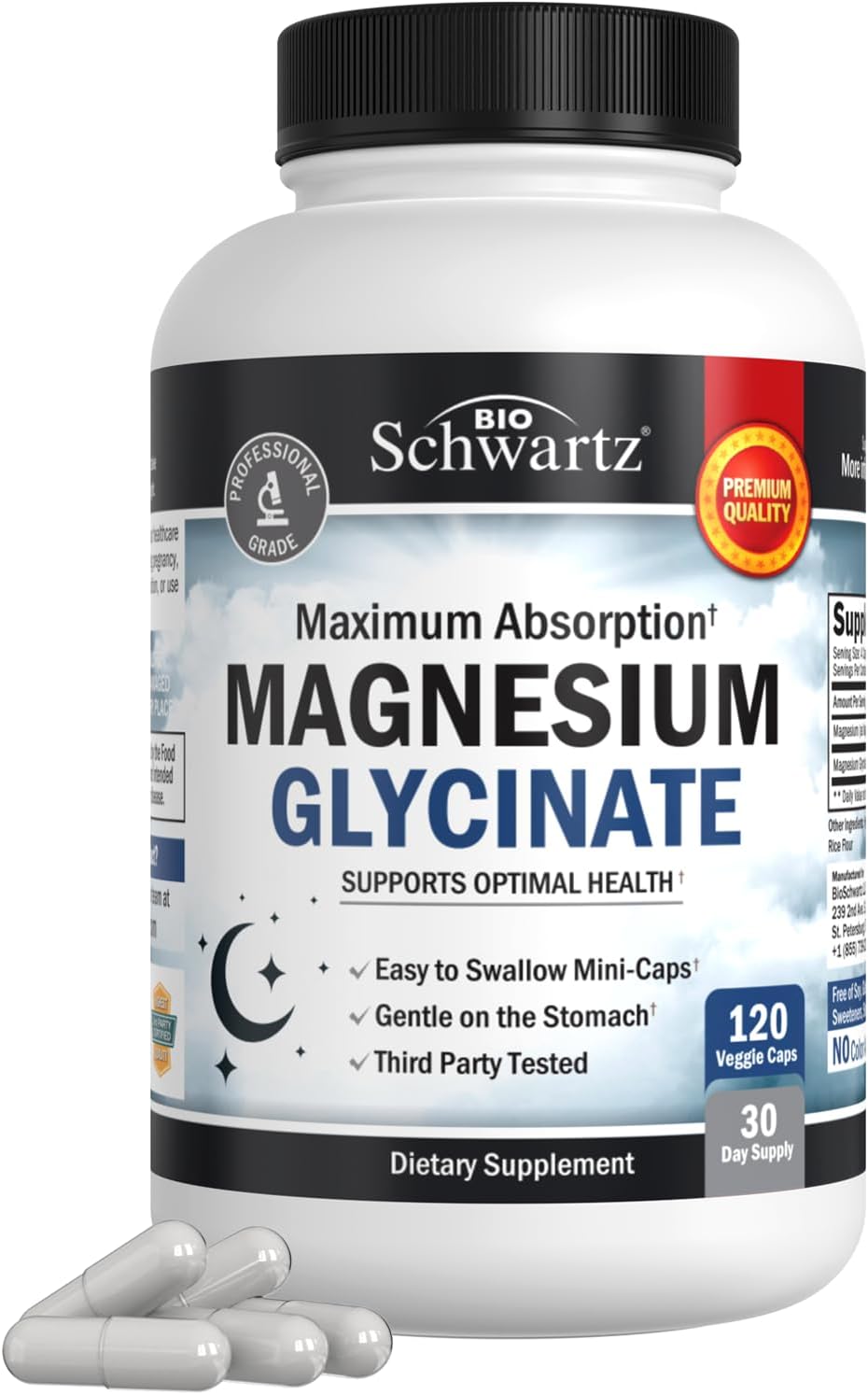 Suplemento de Magnesio Glicinato 500 mg para Sueño y Salud