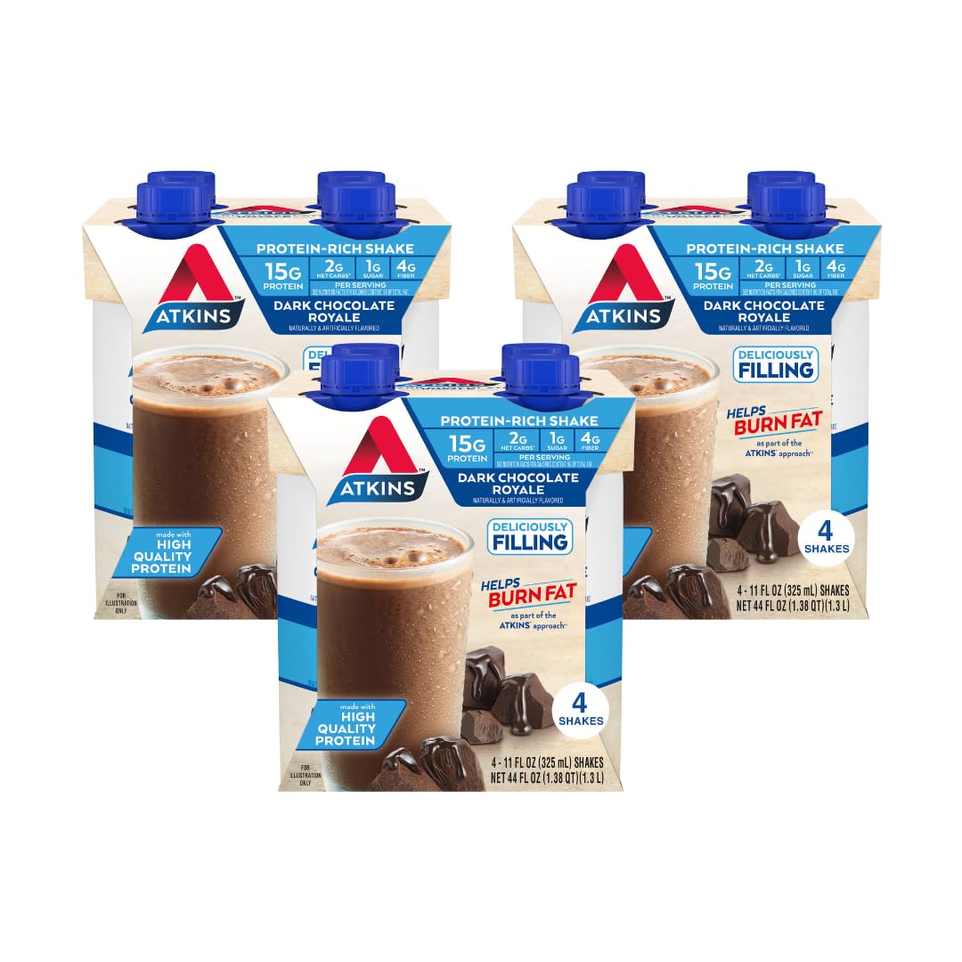 Batido rico en proteínas Dark Chocolate Royale, sin gluten, apto para ceto