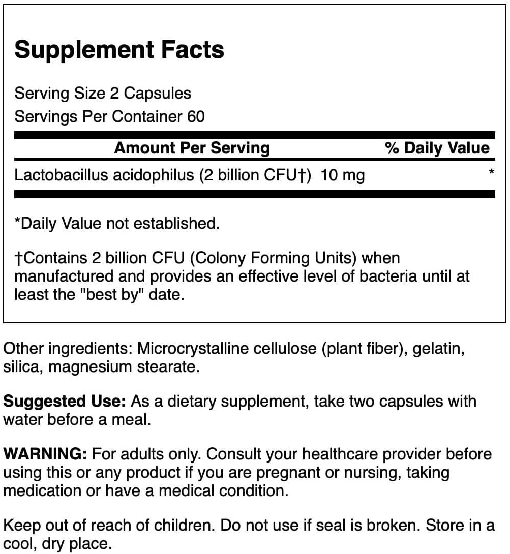 Suplemento Probiótico Swanson - 1 Mil Millones CFU, 120 Cápsulas