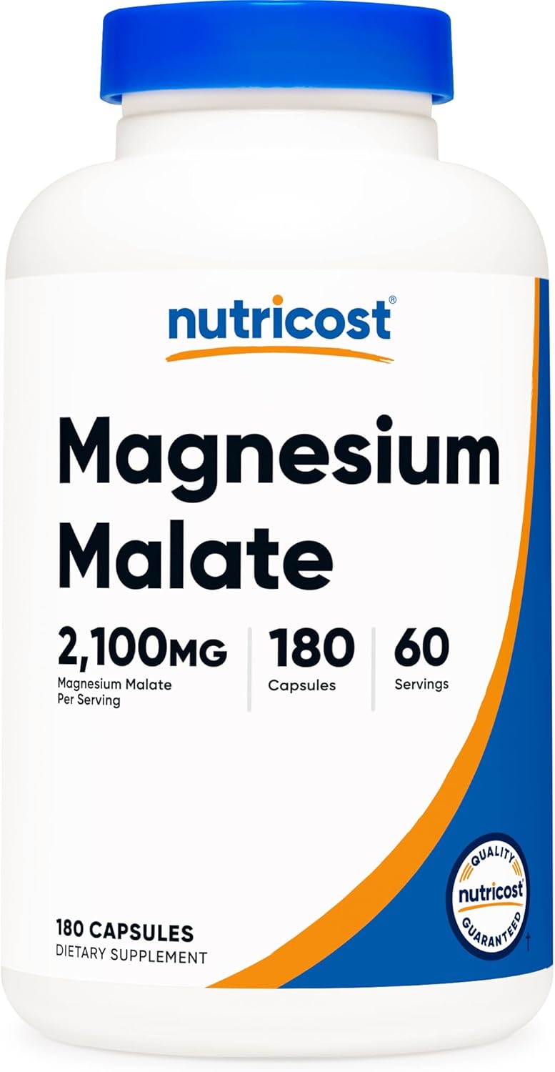 Nutricost Magnesio Malato 2100mg 180 Cápsulas Vegetarianas