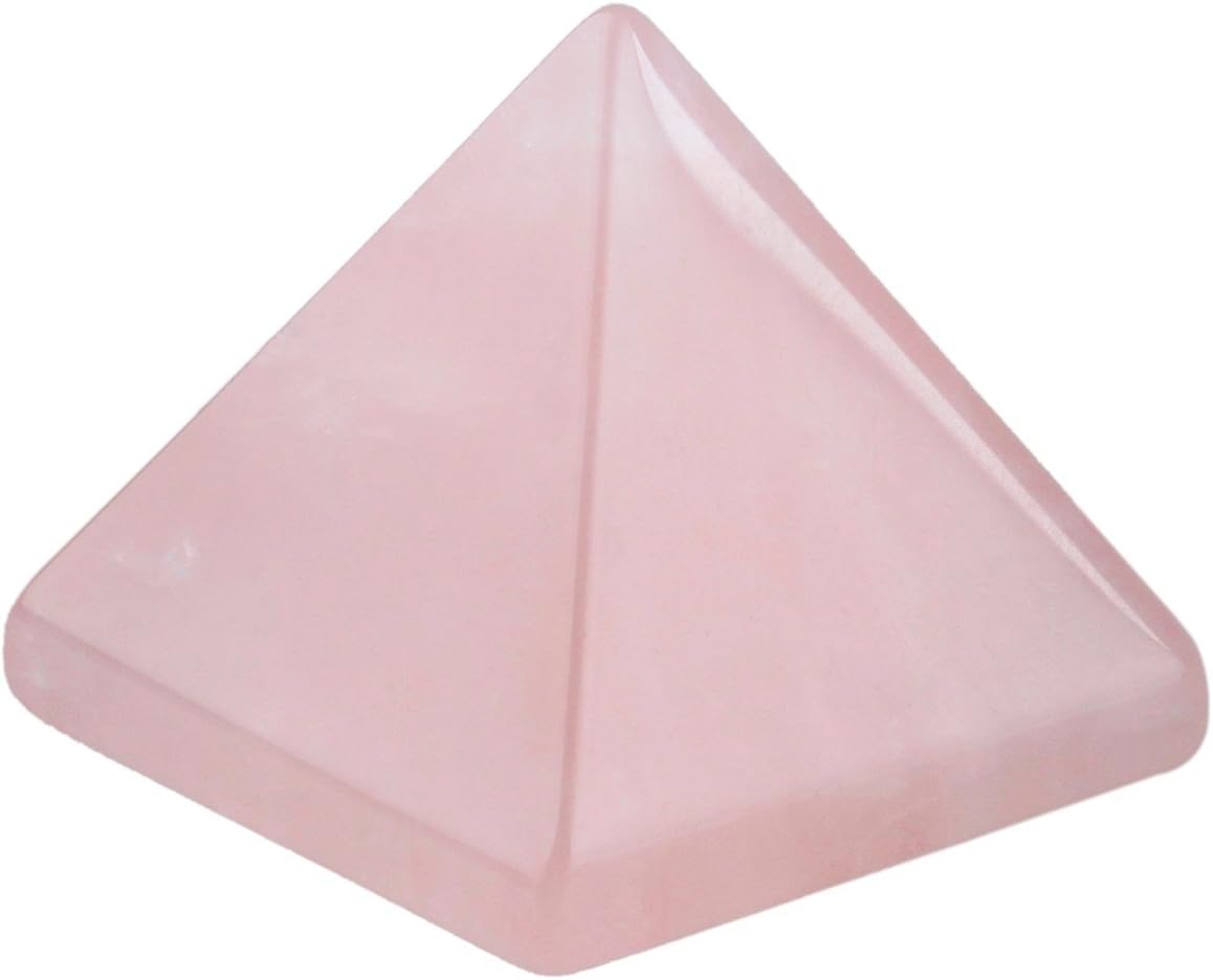rockcloud Figura de pirámide de piedra metafísica sanadora, de cristal, cuarzo rosa, y fluorita.