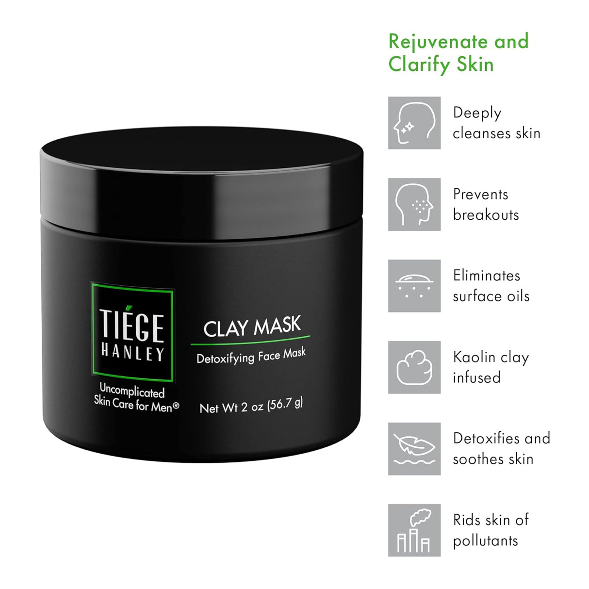 Máscara de arcilla de carbón desintoxicante para hombres