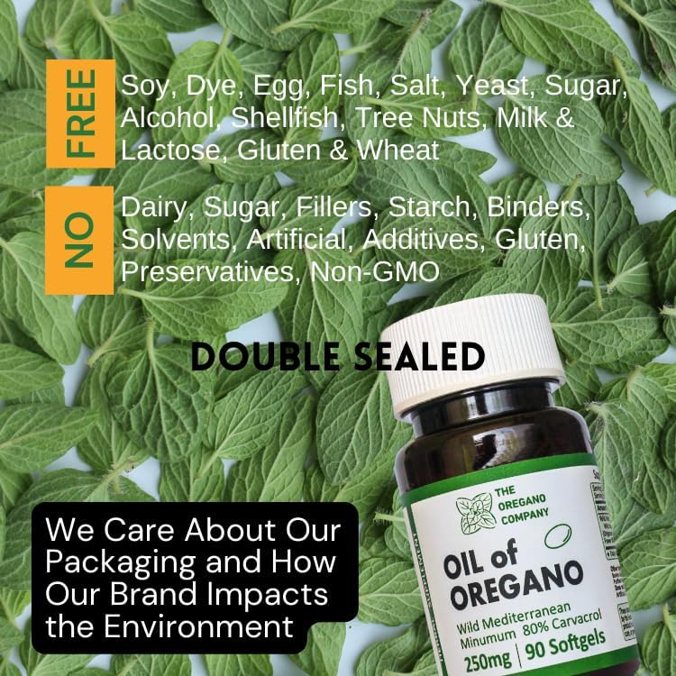 Aceite de Orégano: Cápsulas de 250 mg con Carvacrol Natural