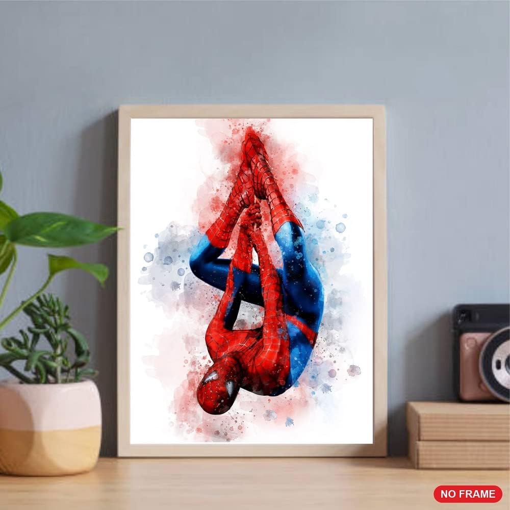 Posters Acuarela Superhéroes para Habitación Infantil sin Marco