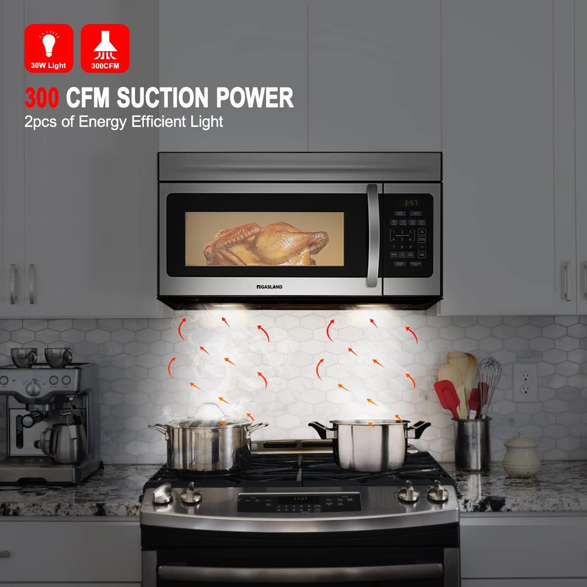 Microondas sobre la estufa GASLAND Chef OTR1603S 1.6 Cu. Ft.