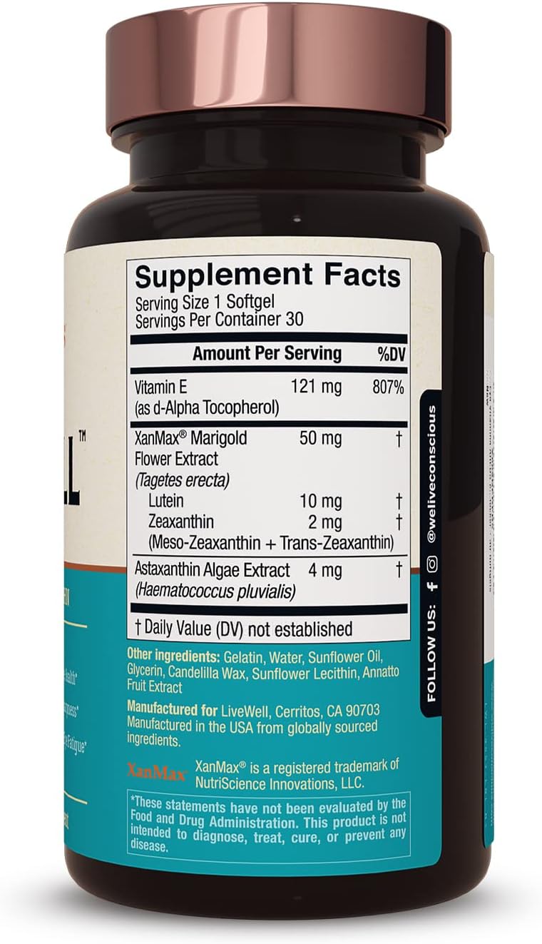 Suplemento Live Vitaminas para los ojos Select AREDS 2 30 un