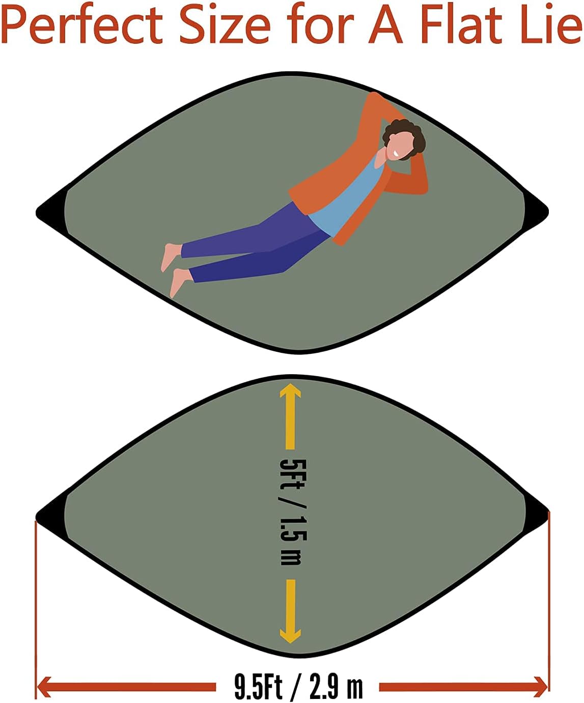 Hamaca Sunyear con red, doble y sencilla, portátil y ligera