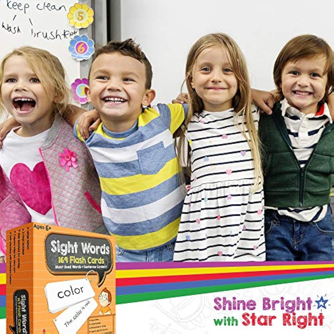 Tarjetas Star Right Sight Words, 169 palabras de vista