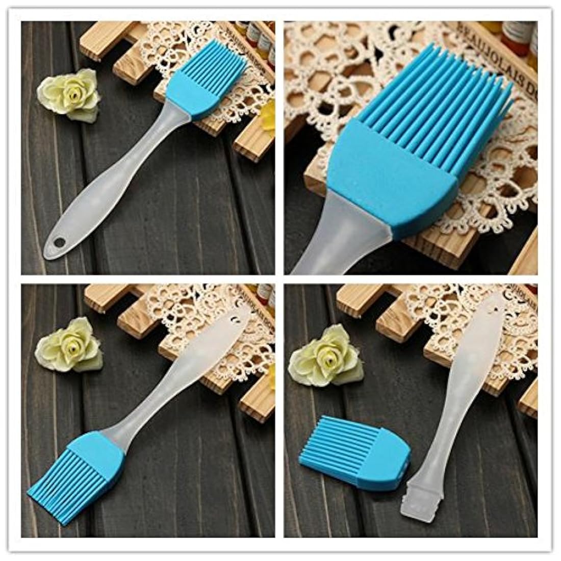 Silcony - Juego de 3 cepillos de silicona para pasteles