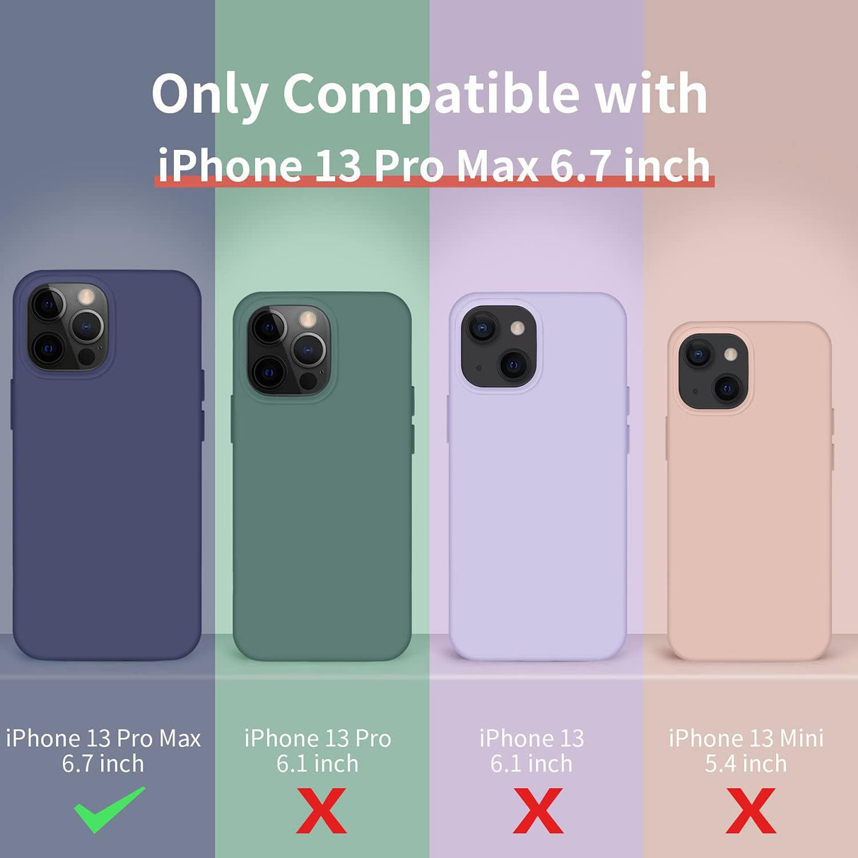 Cordking Funda diseñada para iPhone 13 Pro Max, funda protectora de silicona ultra delgada a prueba de golpes con forro de microfibra suave antiarañazos, 6.7 pulgadas, verde alpino