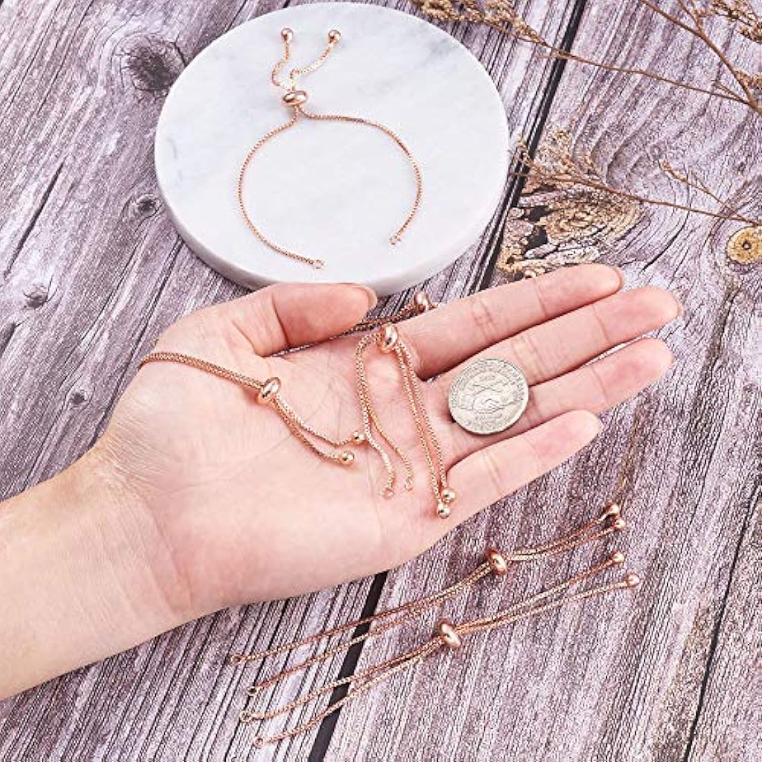 20 cadenas extensibles de latón ajustable de 8.7 in