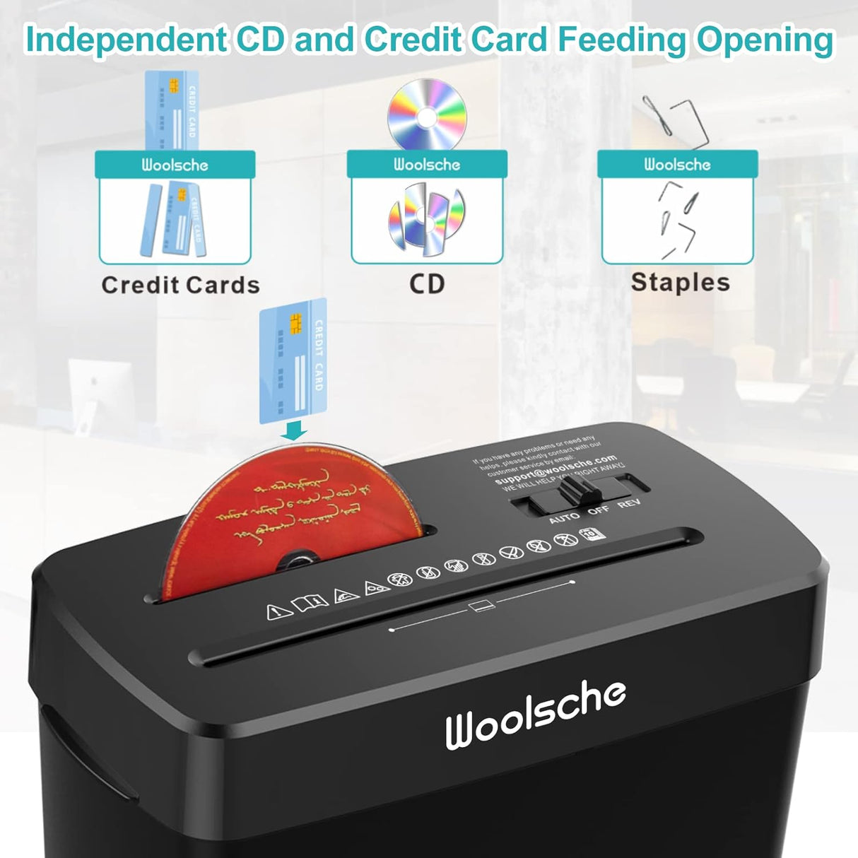 Woolsche Trituradora de Papel 10 Hojas Corte Cruzado P-4