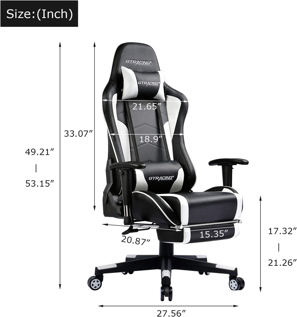 Silla de juegos con reposapiés y altavoces Bluetooth