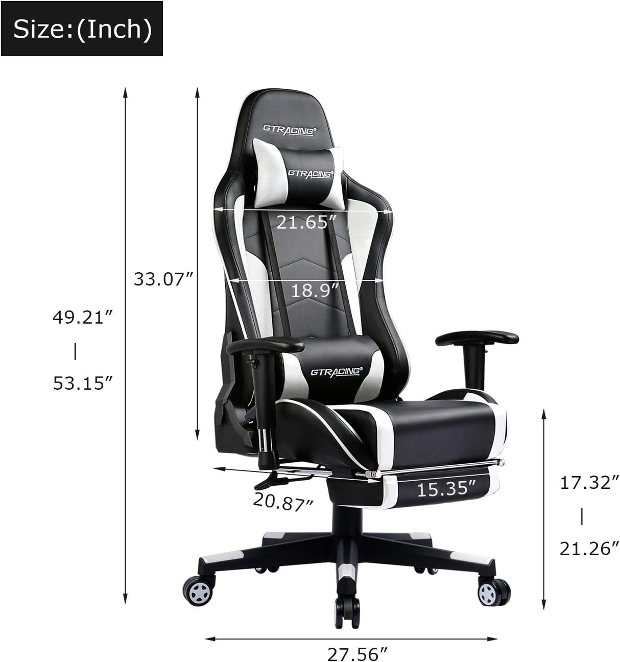 Silla de juegos con reposapiés y altavoces Bluetooth