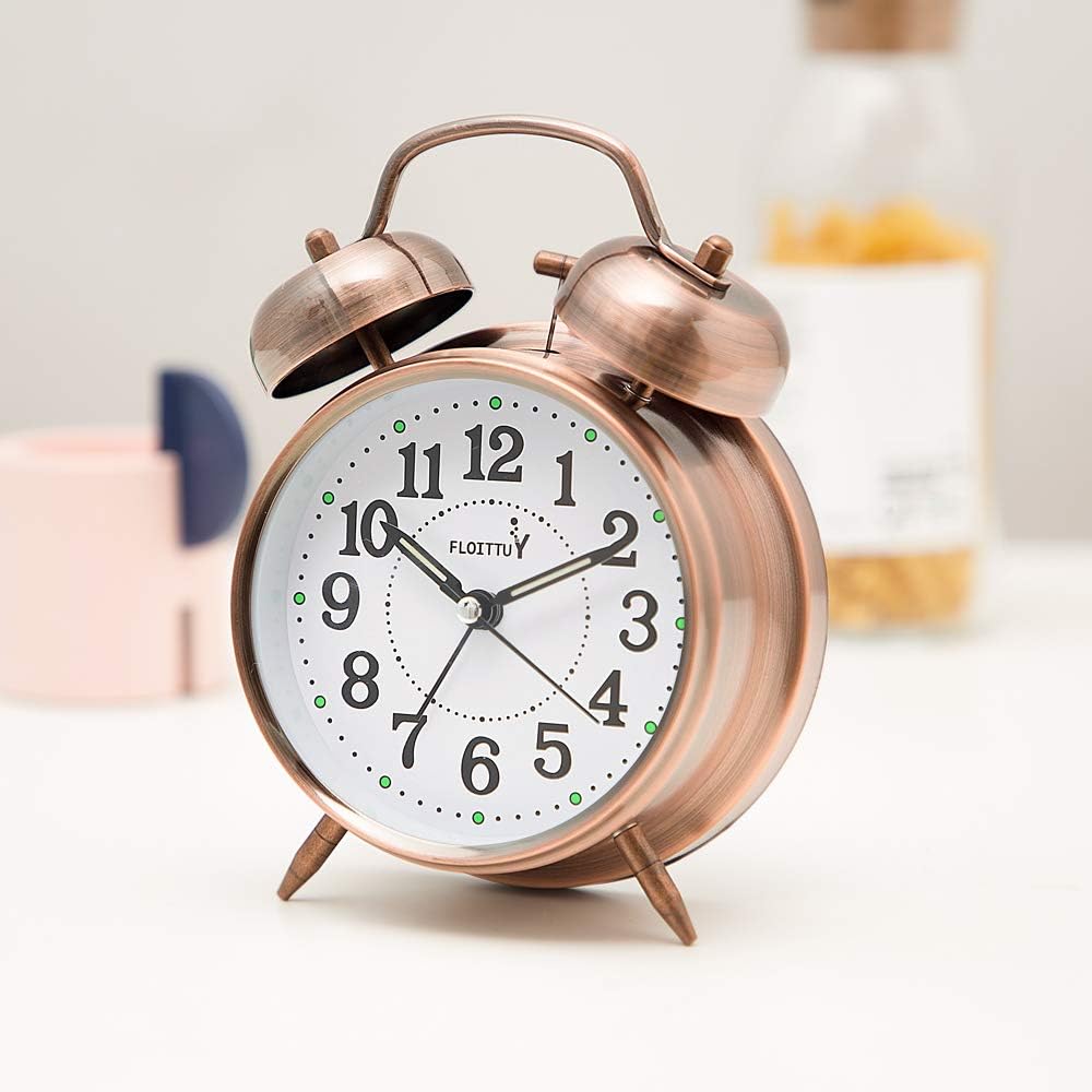 Reloj despertador con campana, luz de fondo, modelo 4