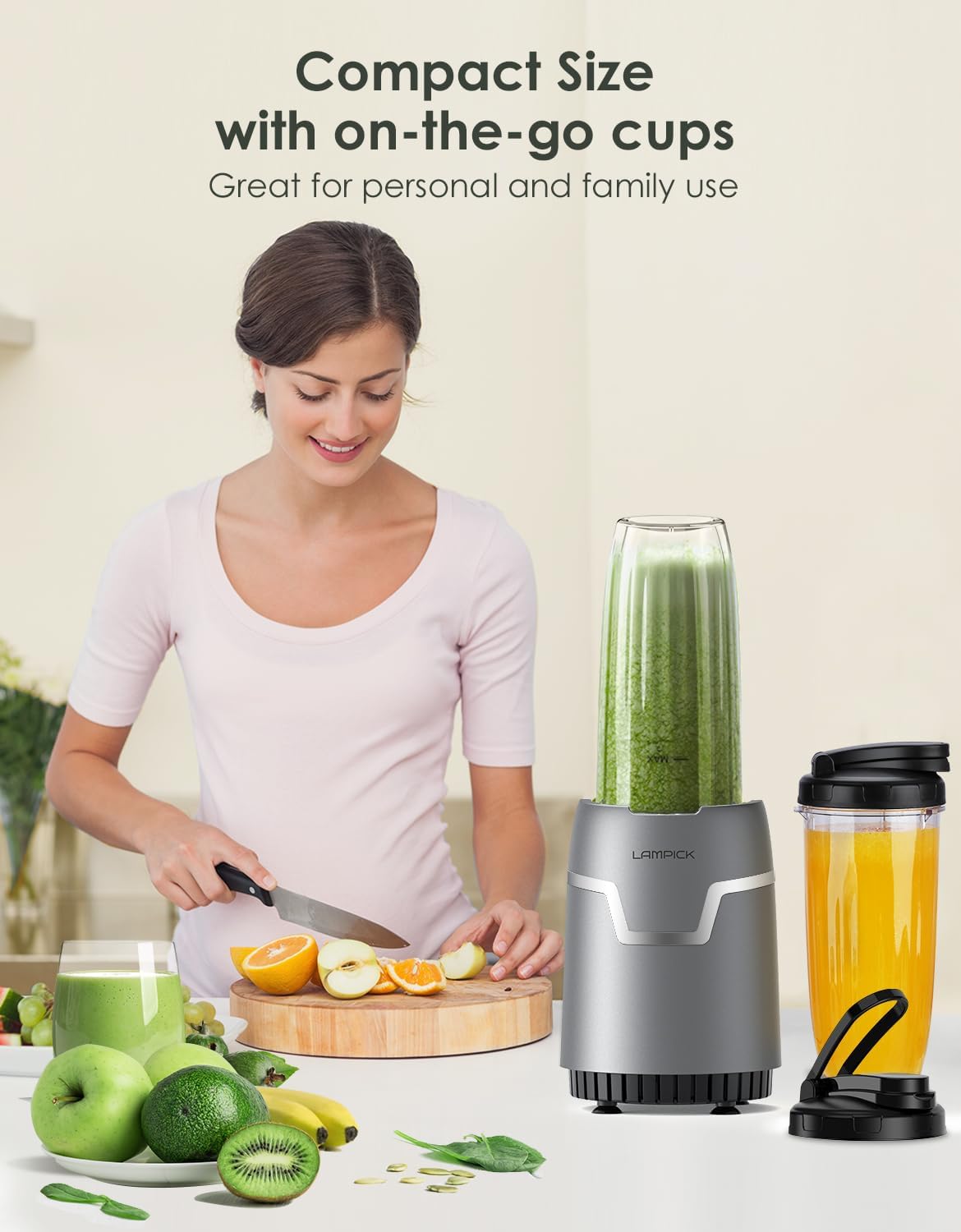 Licuadora Smoothie 1100W, 2 Tazas 27 Oz, 10 Oz Molinillo