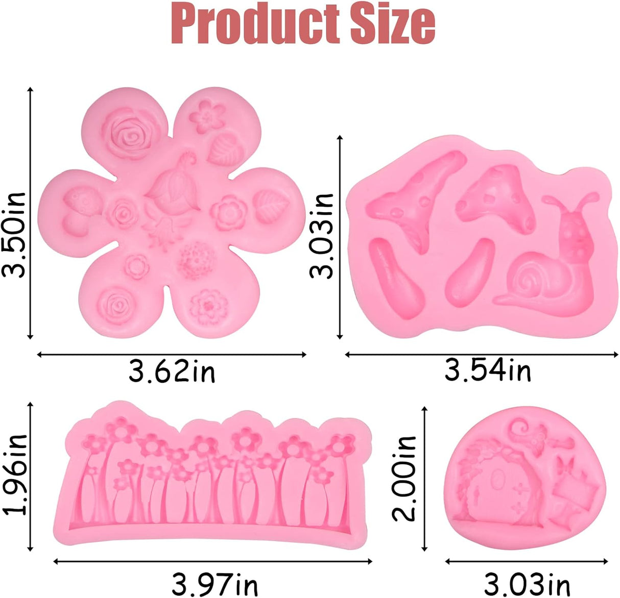 Encantado Moldes de silicona para decoración de pasteles