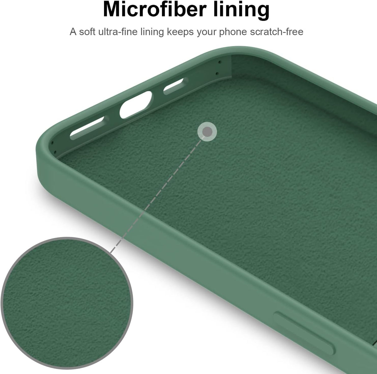 DEENAKIN Funda para iPhone 13 Pro Max con protector de pantalla, cubierta de goma de gel de silicona líquida suave y duradera para iPhone 13 Pro Max de 6.7 pulgadas, color verde oscuro