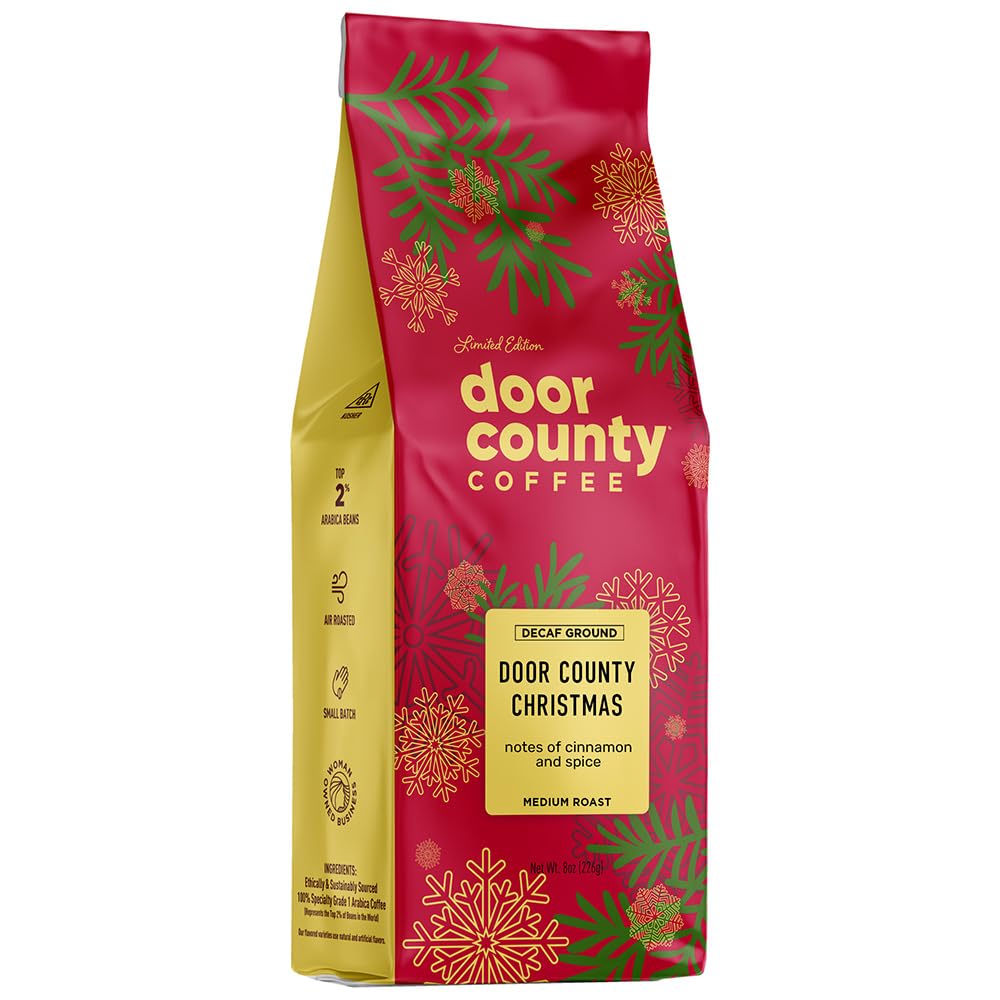 Café Molido de Navidad DECAF Door County | 100% Arábica