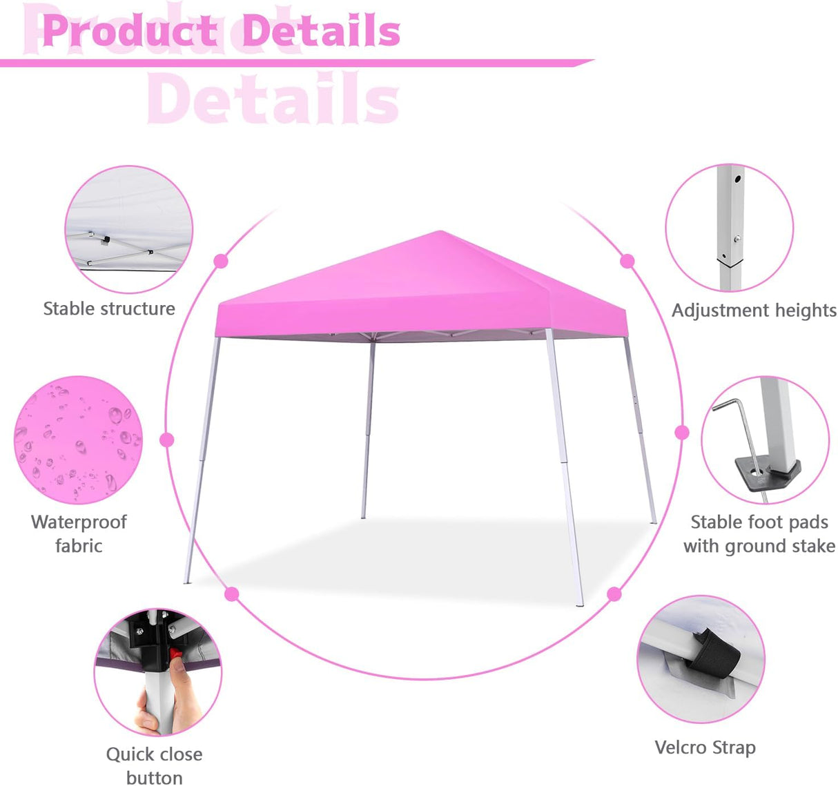 Tienda de jardín portátil, 10x10 pies, con patas inclinadas