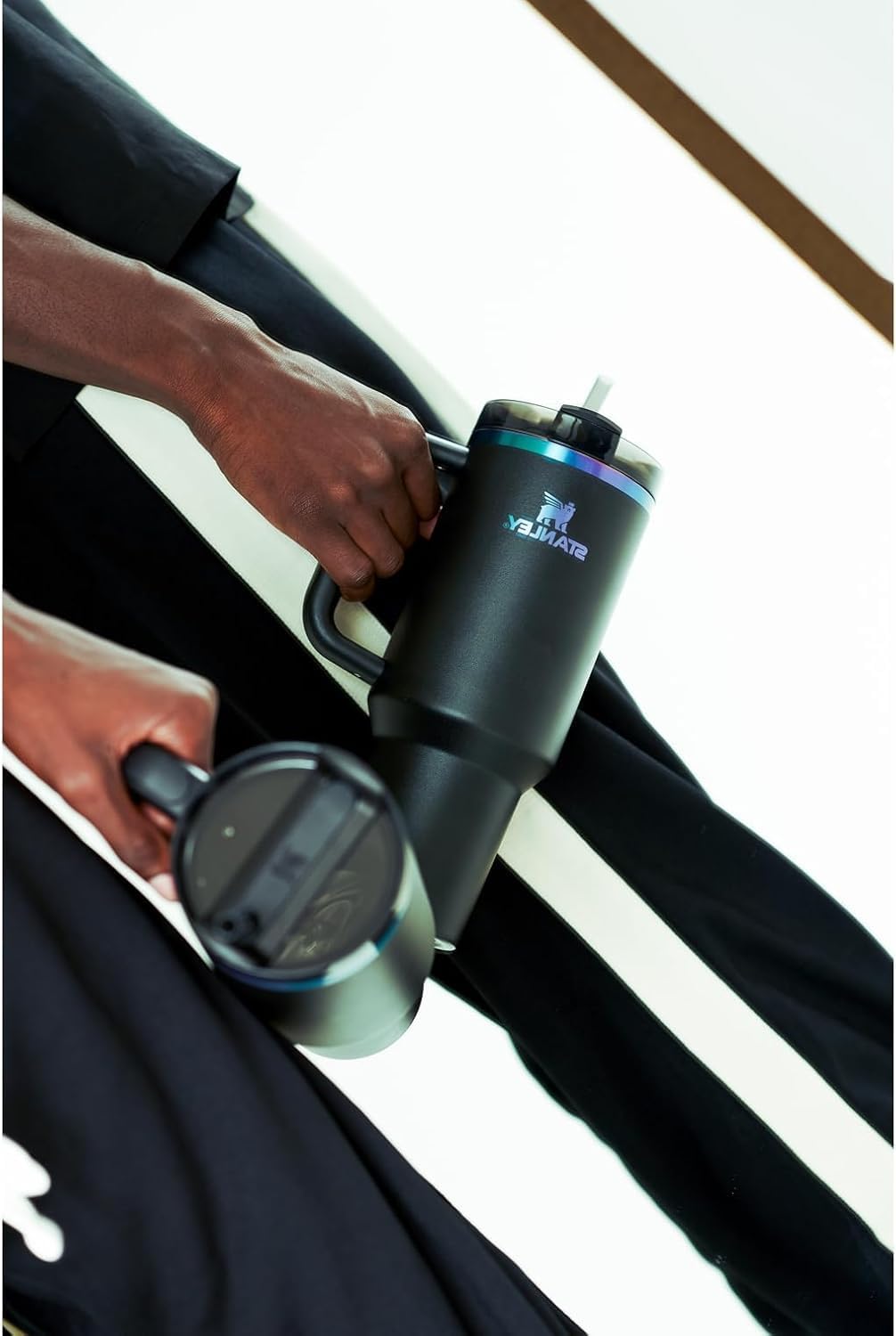 Vaso aislante con tapa 3 en 1, compatible con portavasos