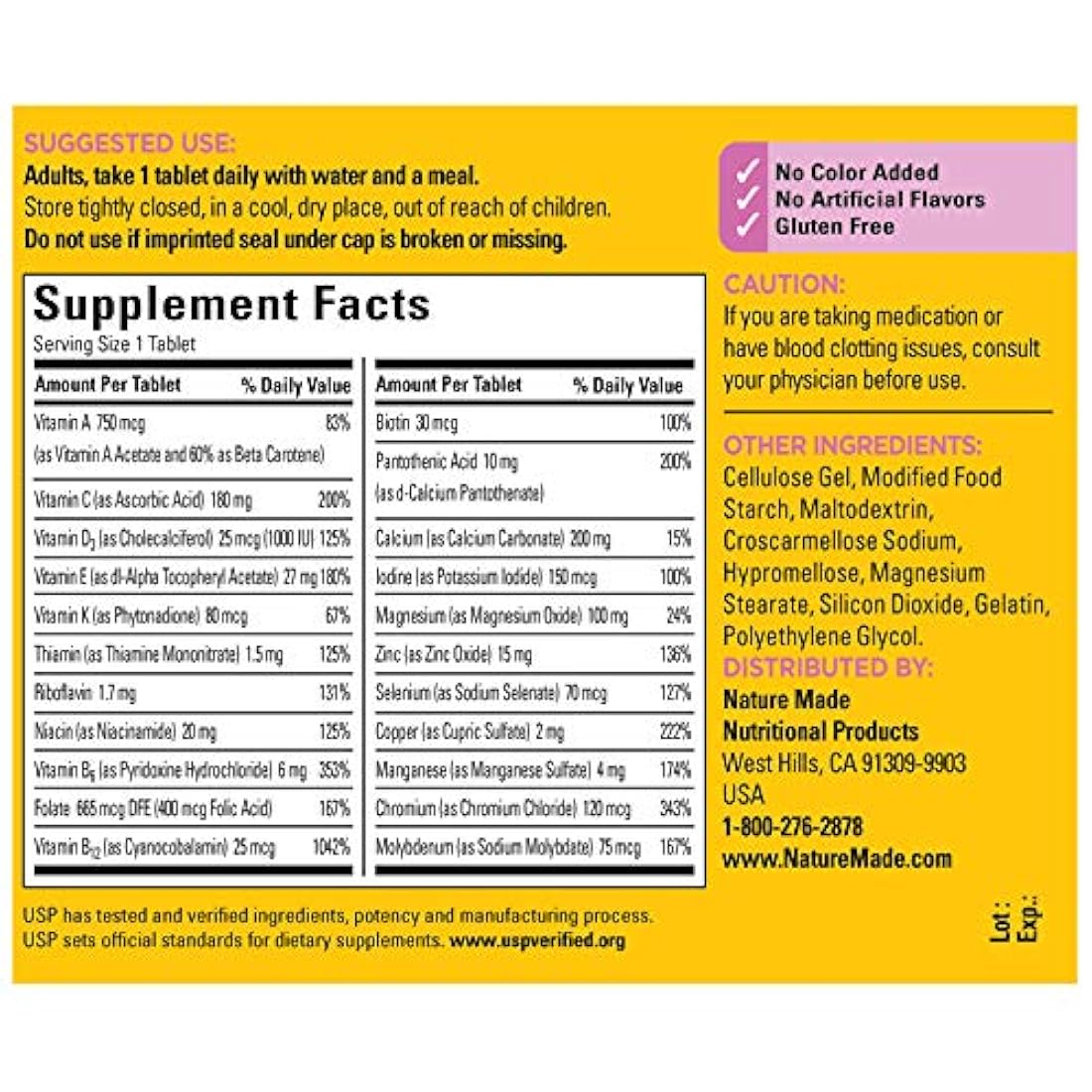 Nature Made Multivitamínico 50 tabletas con vitamina D