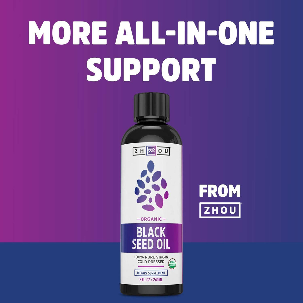 Cápsulas de aceite de semilla de comino negro Zhou, 60 caps