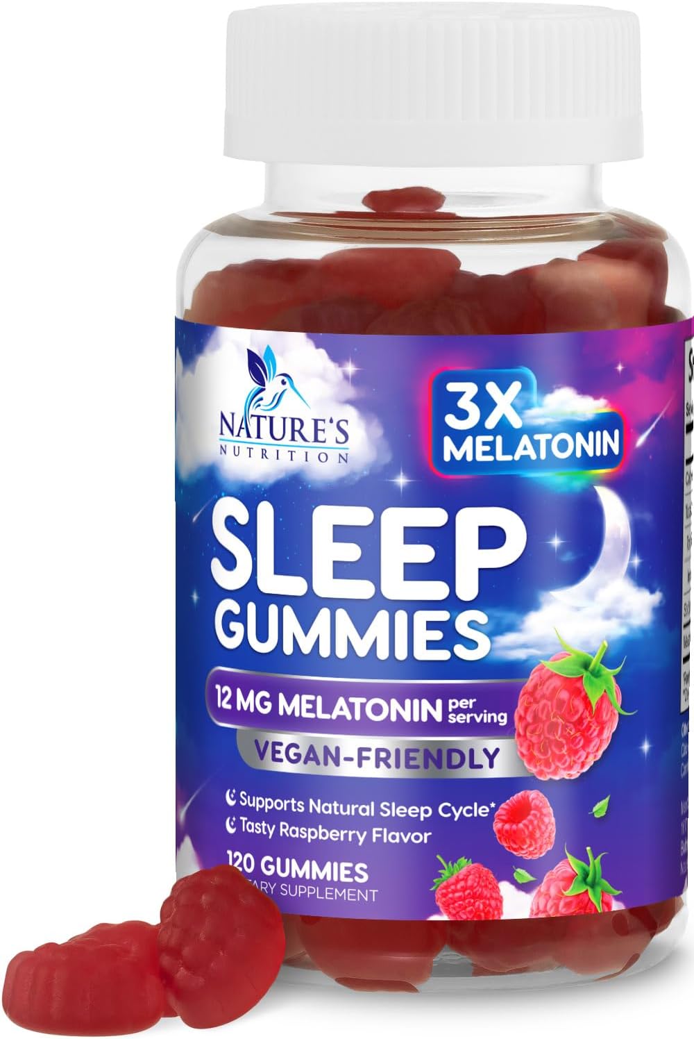 Gomitas para dormir extra fuerte para dormir, 12 mg natural