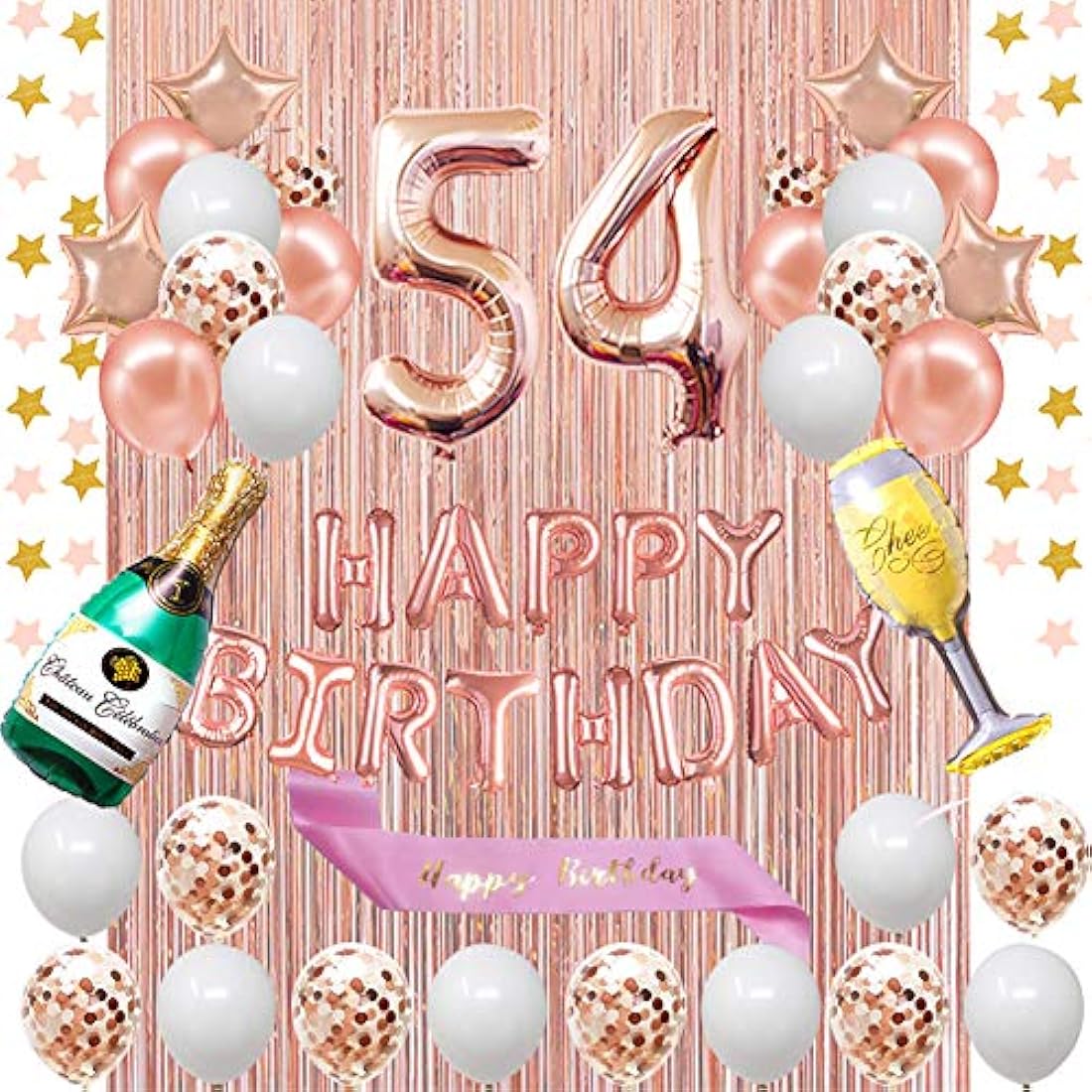 45 cumpleaños decoraciones – oro rosa Feliz cumpleaños