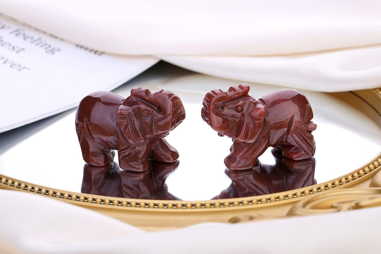 QINJIEJIE Decoración de elefante, cristales de cuarzo cereza