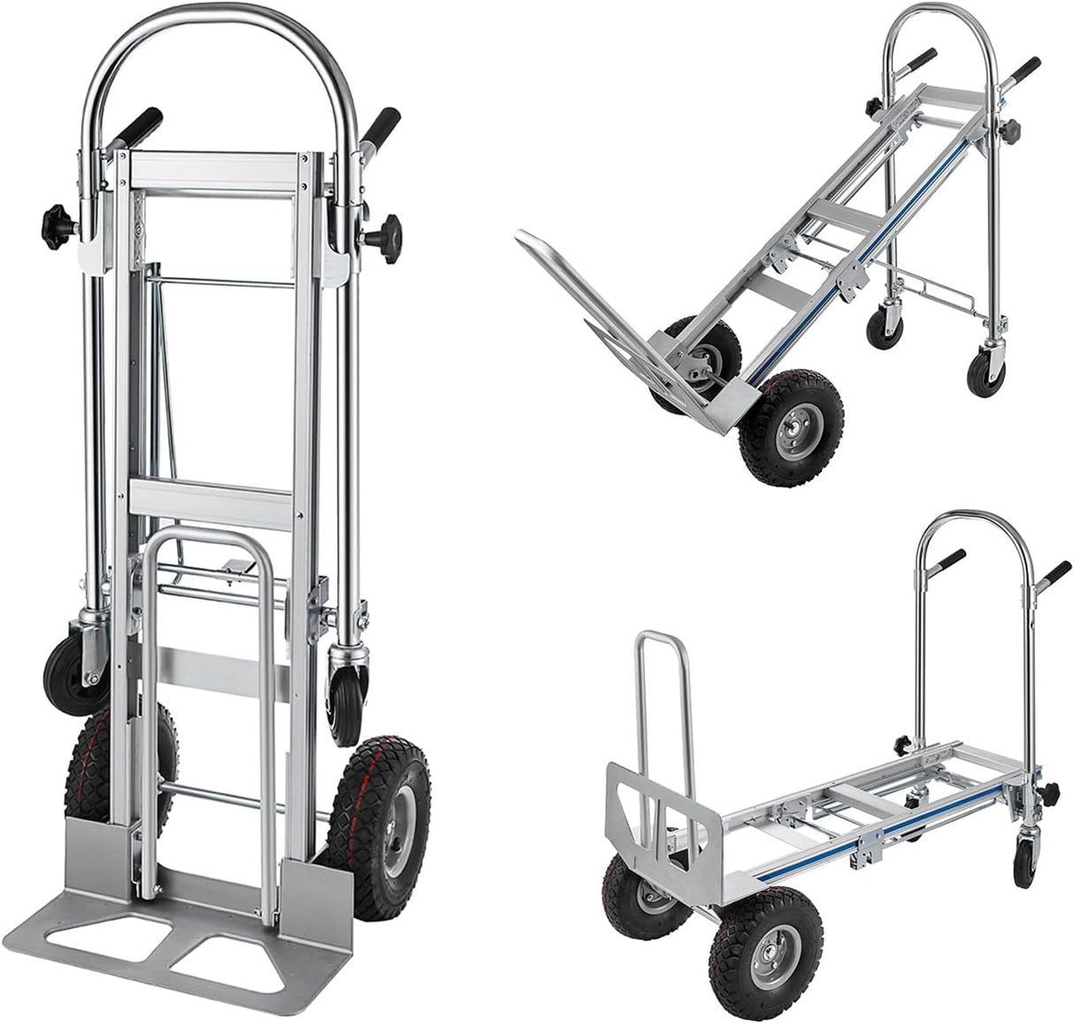 Carretilla 3 en 1, capacidad 1000 lbs, construcción duradera