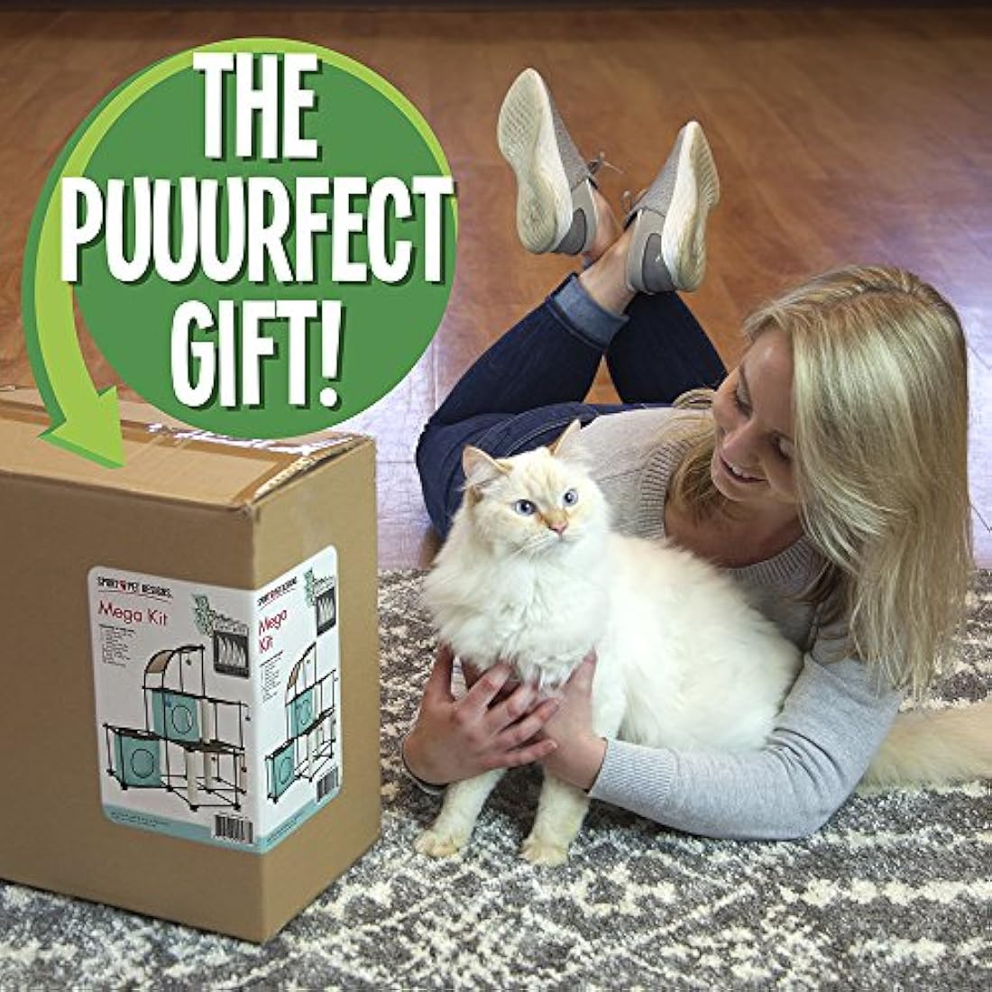 Casa para gatos, con postes de arañar