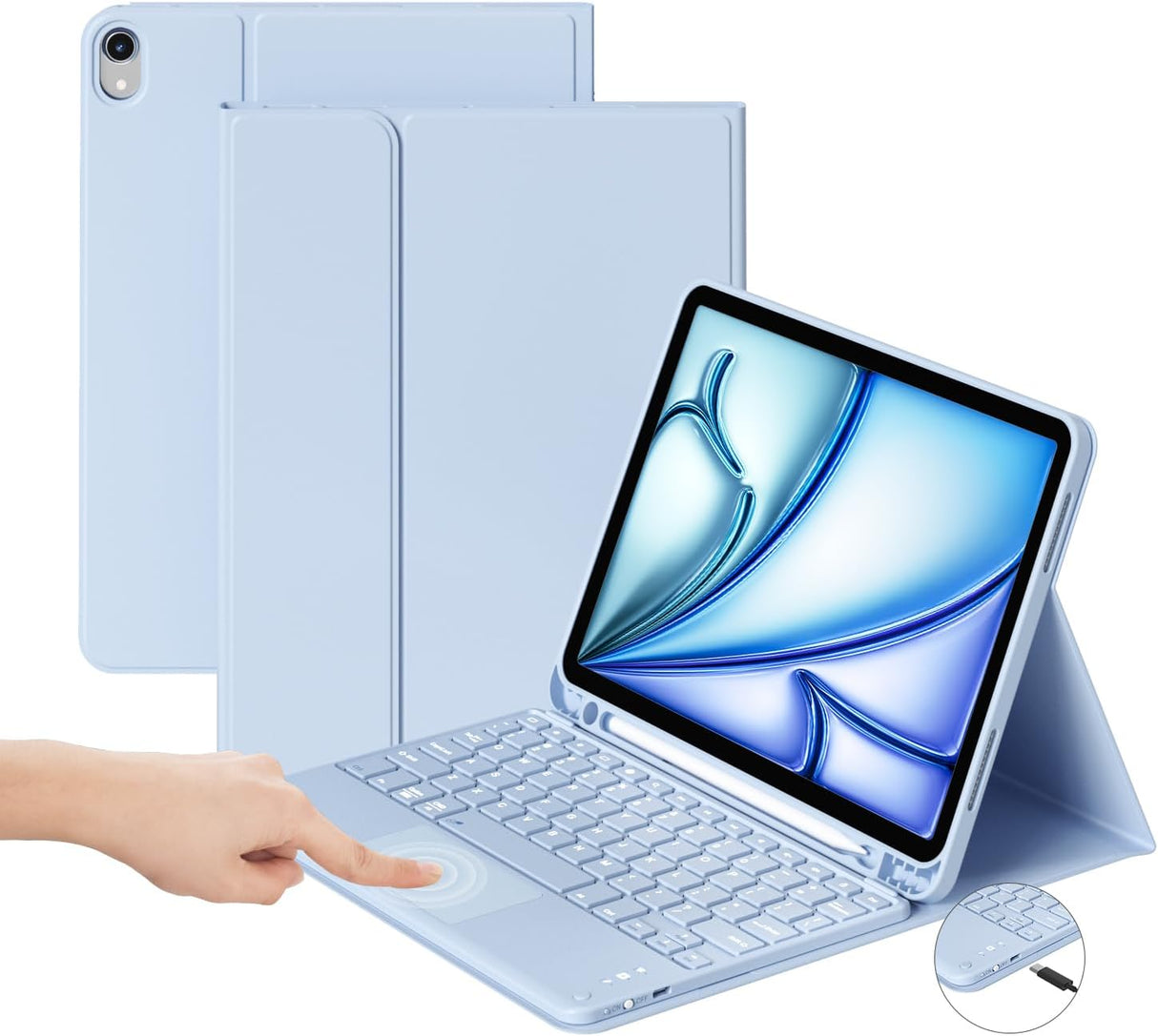 Funda teclado con touchpad para iPad Air 11 - Bluetooth, 6ta Gen