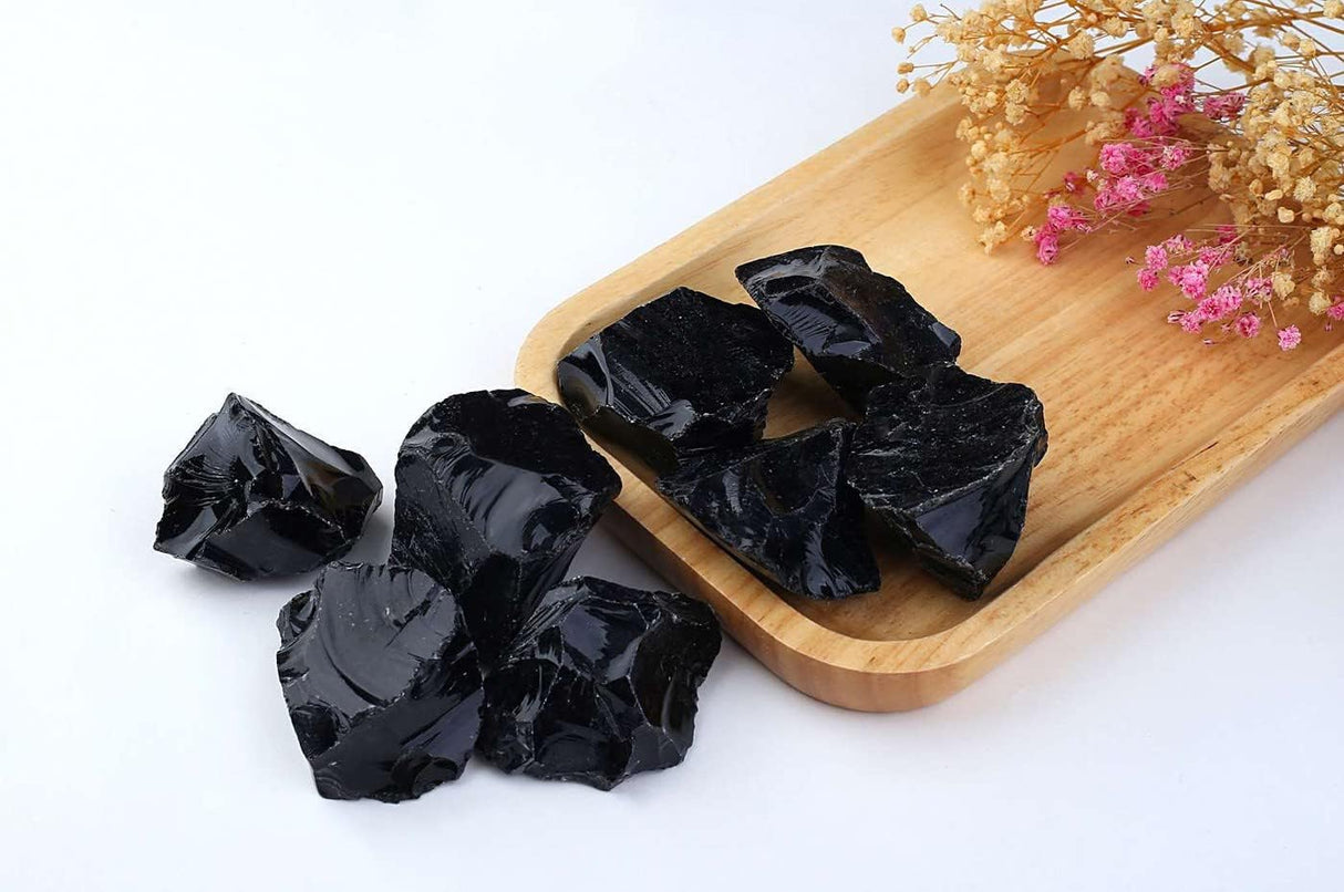 LAIDANLA Obsidiana negra de 2 pulgadas, piedras naturales