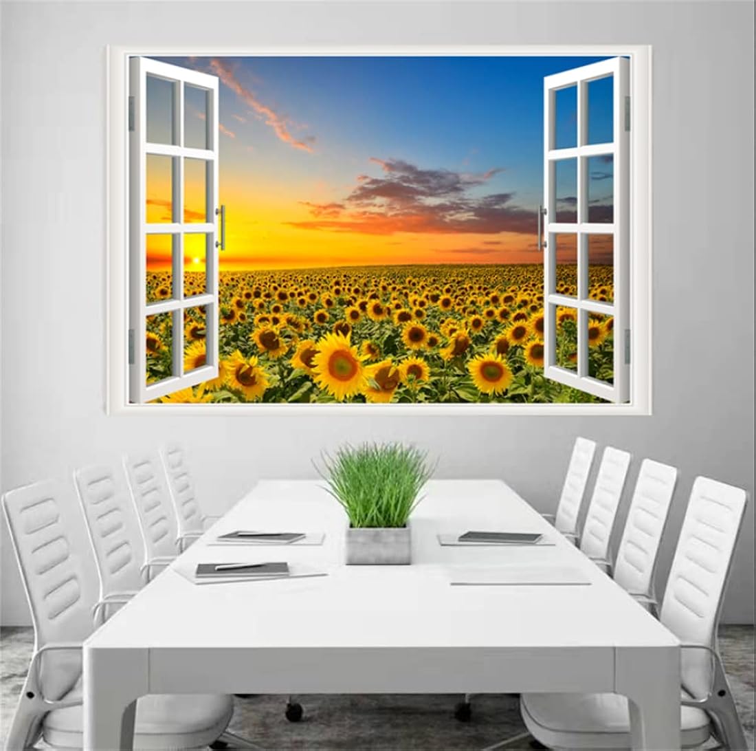 THNWSY Adhesivo autoadhesivo para pared, girasol