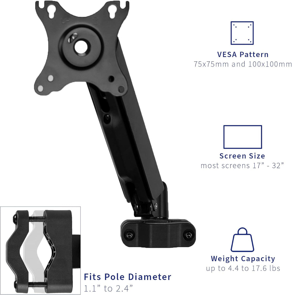 Soporte de Monitor VIVO, Brazo Ajustable, MOUNT-POLE05A