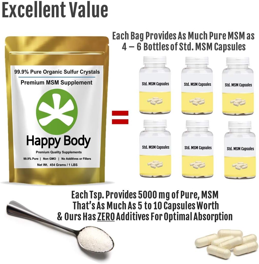 Cristales orgánicos azufre 99% puro Suplemento MSM premium