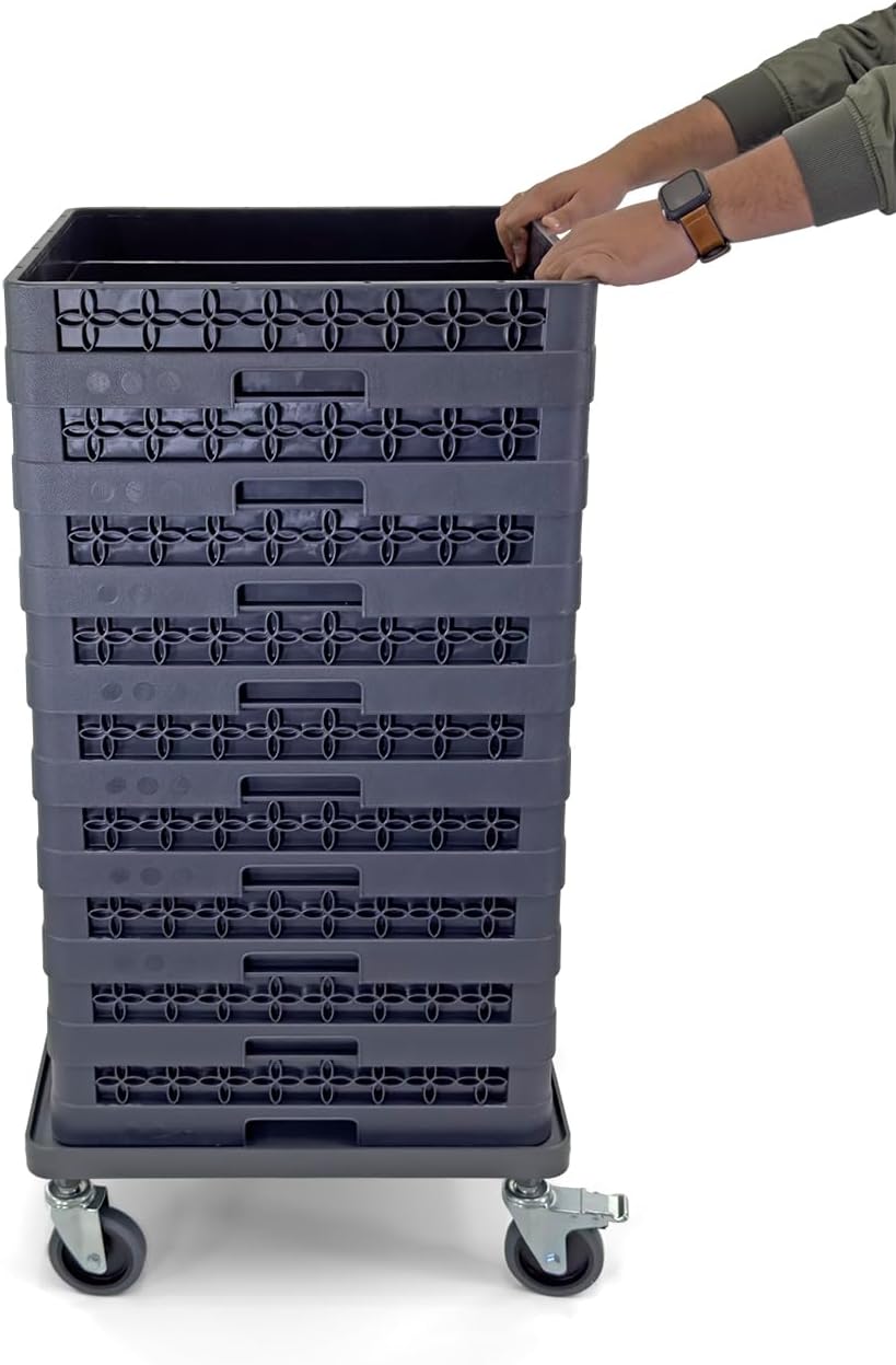 Dolly para estante de platos y vasos | 250 lbs capacidad | 4