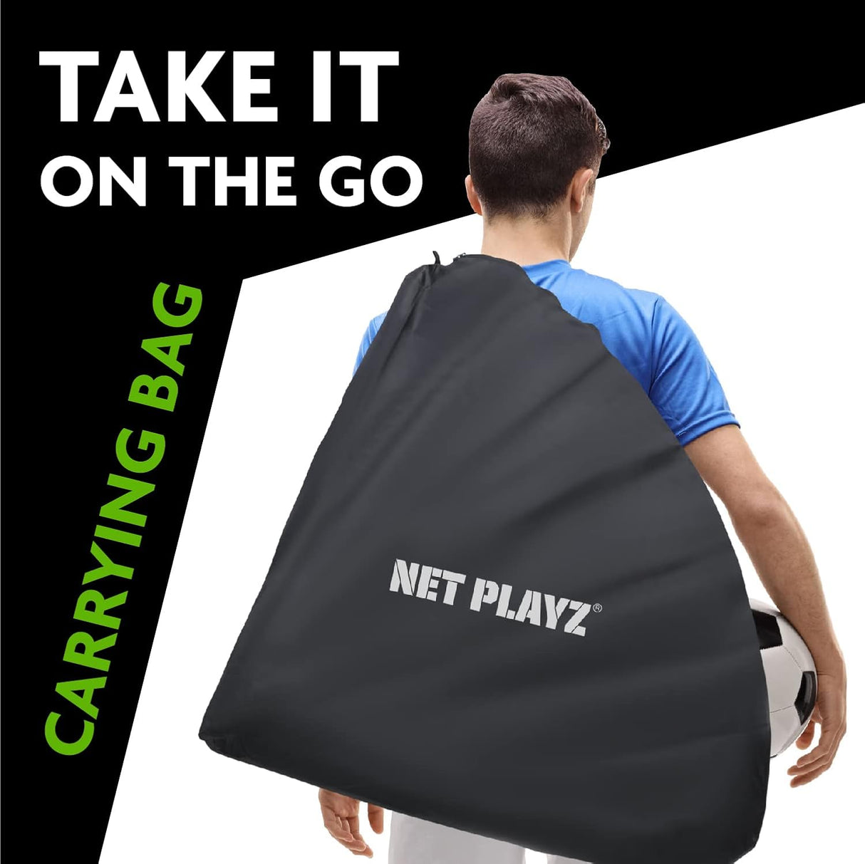 Porteria de futbol portatil con cintas reflectivas