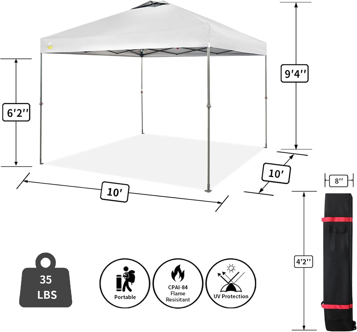 Carpa CROWN SHADES 10x10 para Playa con Bolsa y Accesorios