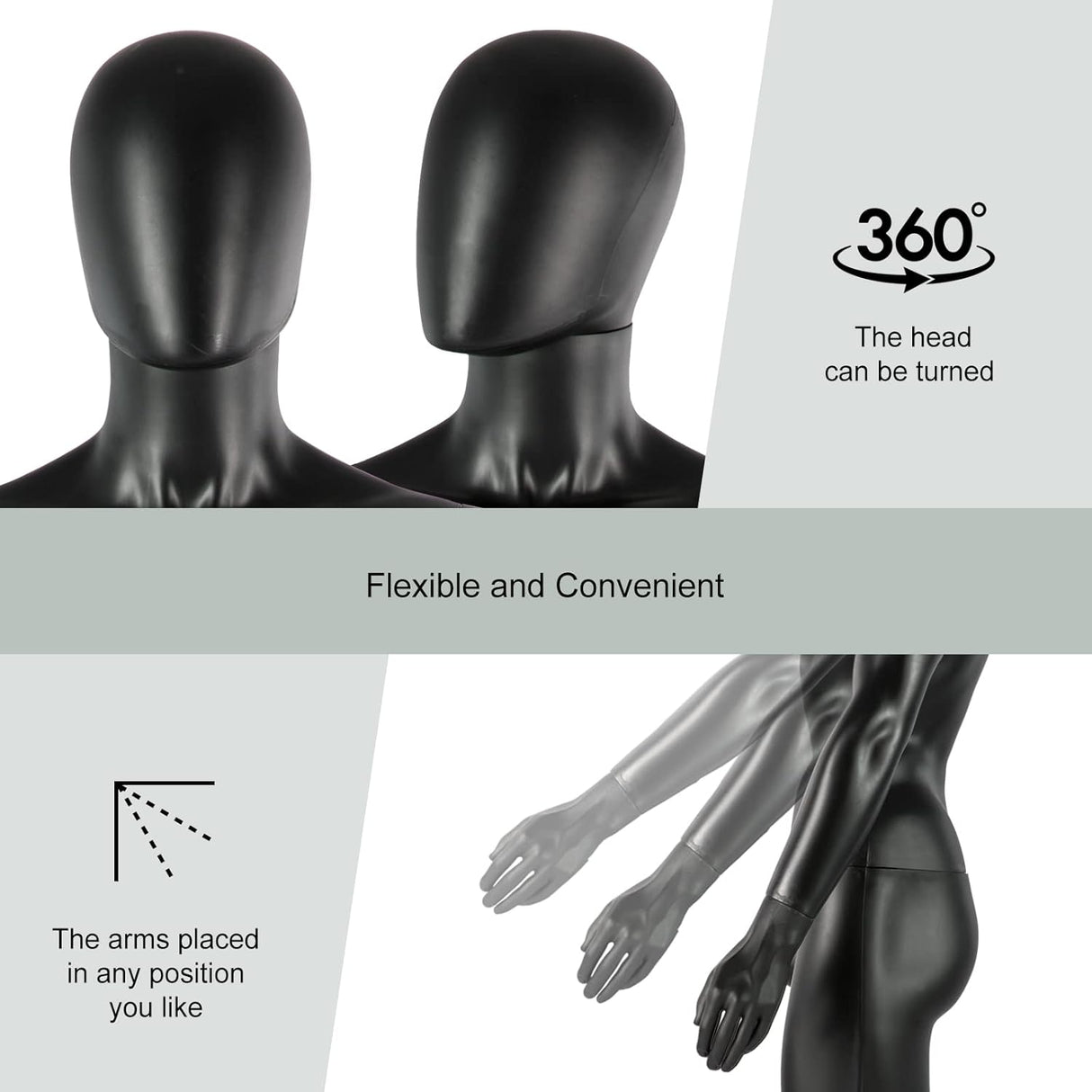 Maniquí Masculino Realista 74 Ajustable con Base Metálica