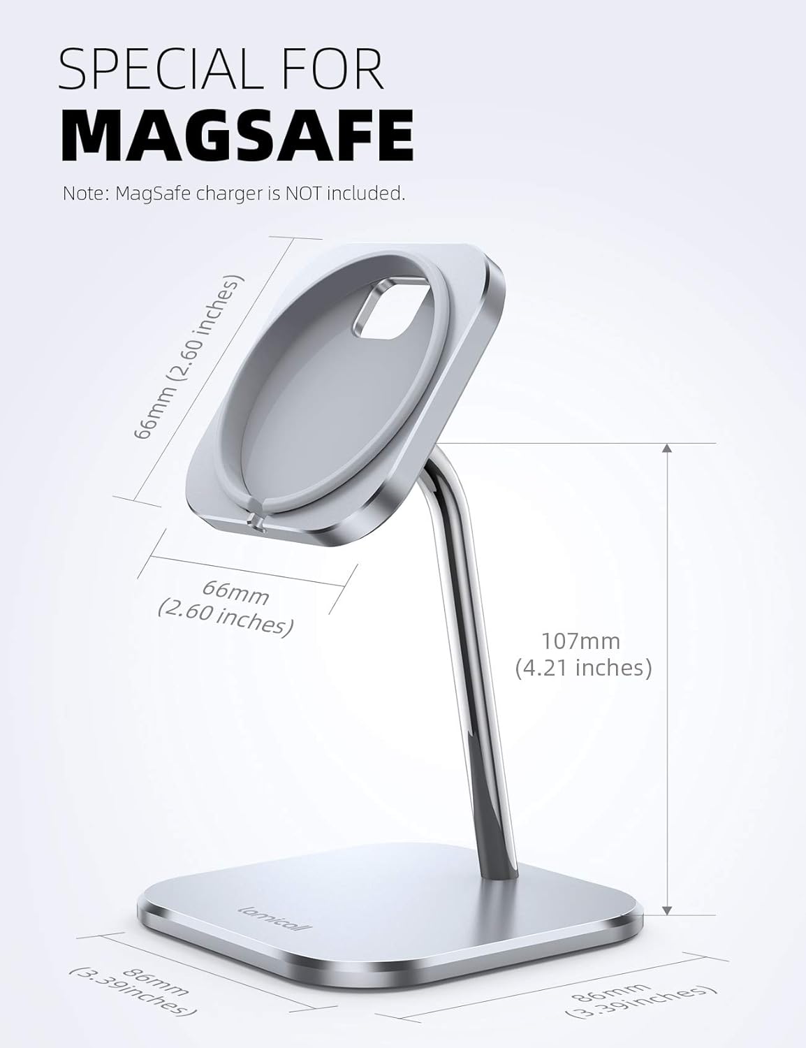 Cargador de teléfono de aluminio ajustable para escritorio