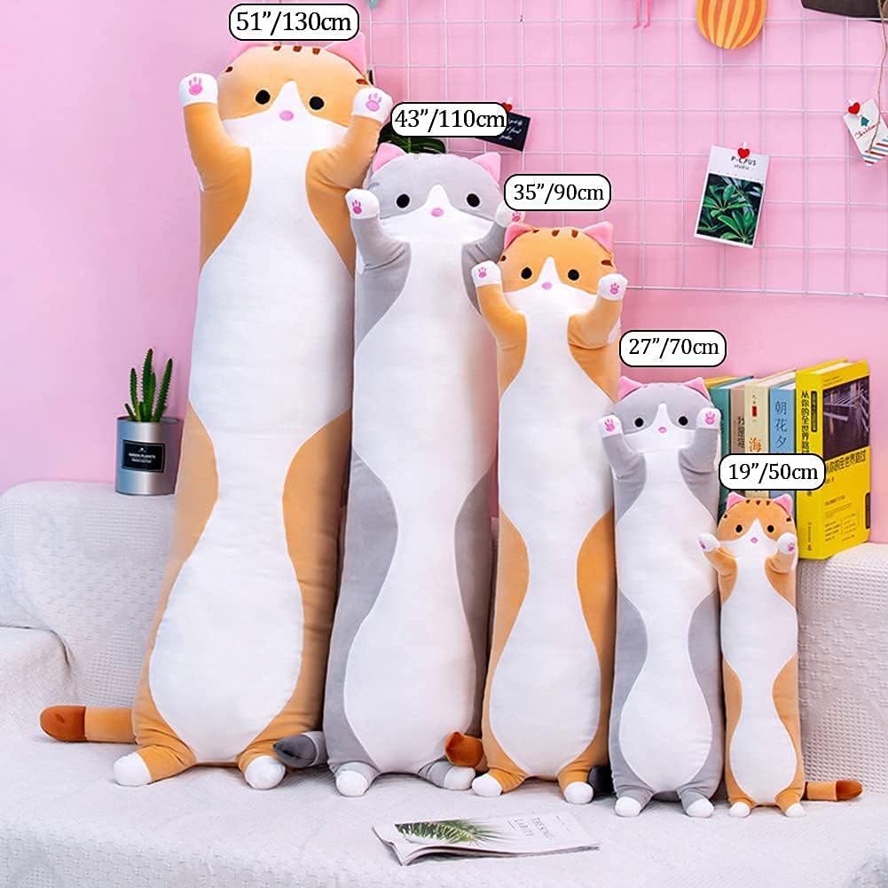 Peluches Gato de felpa de cuerpo larga y suave 19 pulgadas